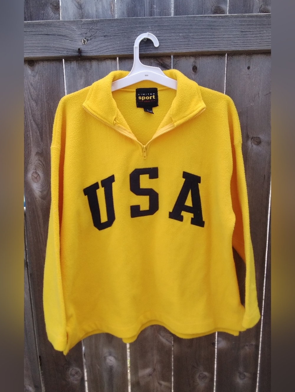 Vintage 90s The Limited Sport Yellow Fleece 1/4 Zip Sweatshirt Large Pullover